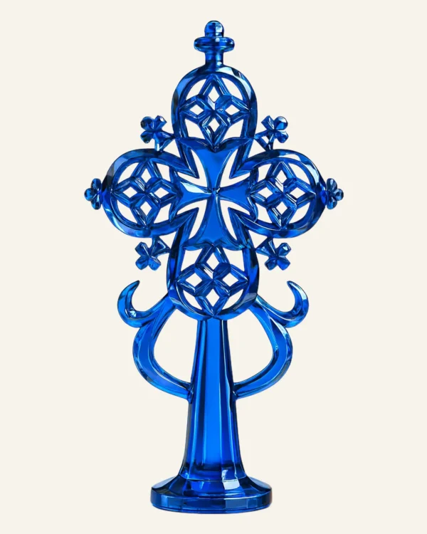 Axumite Crystal Cross Blue – devotional art by H O S Ä E N A