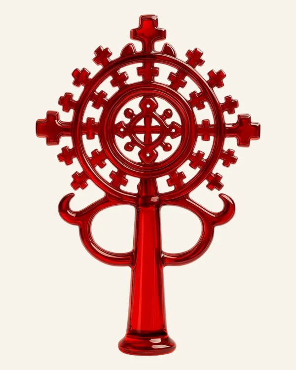 AXUMITE CRYSTAL CROSS - RED