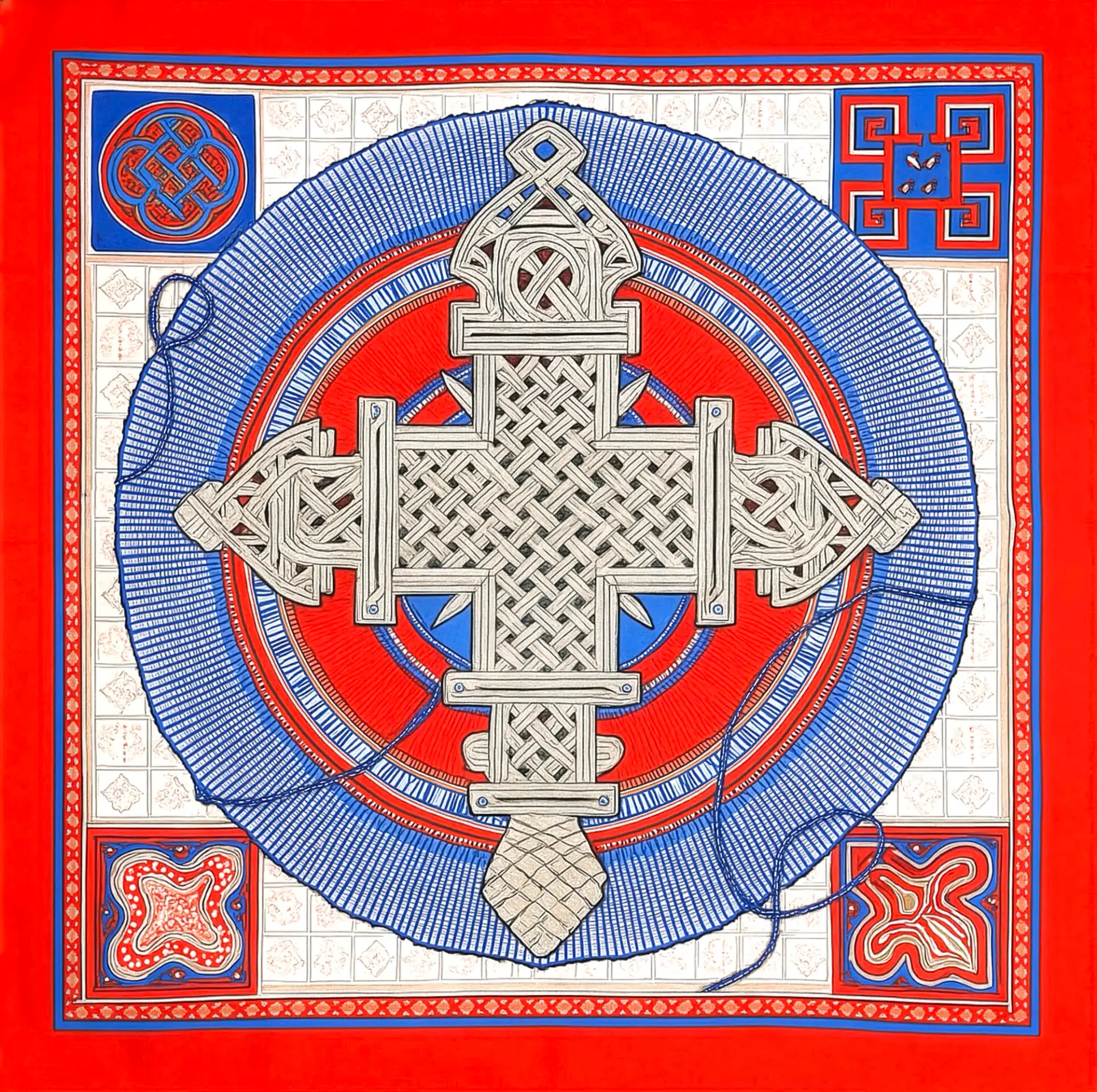 TANA CROSS SILK PRINT